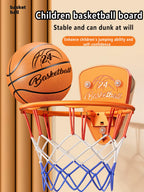 Boys basketball stand set, punch-free indoor basketball stand, children's shooting stand for home use, 7-inch silent basketball