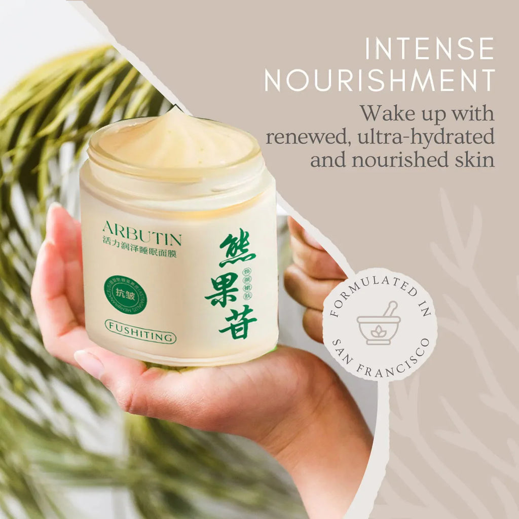 Arbutin Good Night Frozen Film Gesichtspflege Feuchtigkeitsspendende Anti-Aging Gesichtsmasken Waschfreie Schlafmaske