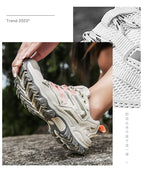 2025 Hiking Shoes Men Women Mesh Sneakers Breathable Fashion Mountain Shoes Boy Spring Autumn Summer Work Shoes Outdoor Trekking