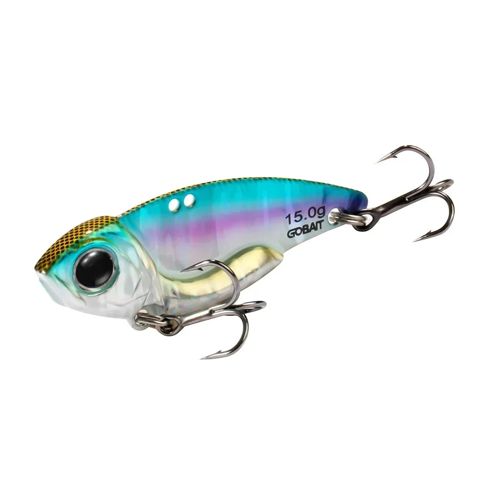 Metall Jig VIB Köder 7g 10g 15g Löffel Spinner Laserlackierung Angelgerät Drillinge Swimbait Pesca Bait Spinnerbait VIBRATION