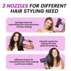 Professioneller Föhn für Reisen und Zuhause, leistungsstark, ionisch, Friseur-Salonausstattung, Heiß- und Kaltluft, Super Black One Step Haartrockner