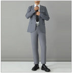 S-8XL Anzug Herrenmode Casual Outdoor (Blazer + Hose) Gentleman Business Hochzeit Slim-fit Formeller Britischer Stil Hochzeitsanzug