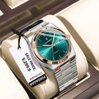 POEDAGAR Luxus Herrenuhren Wasserdicht Leuchtende Datumsanzeige Wochentag Herrenuhr Edelstahl Casual Mode Quarz Herren Armbanduhr Reloj