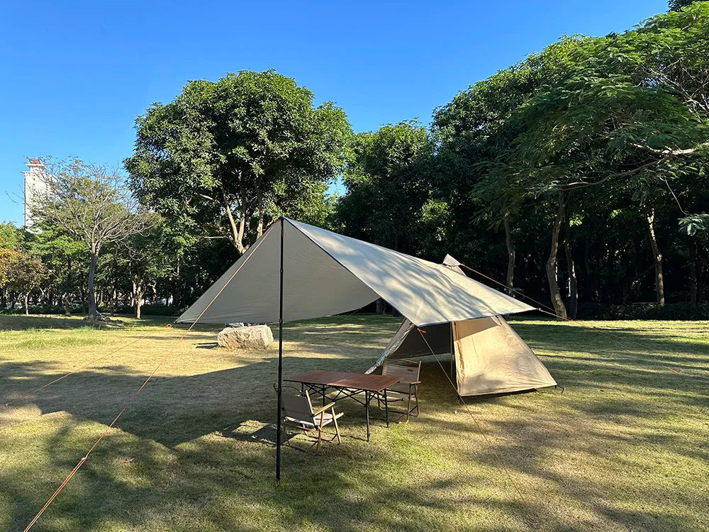 Campingplane Wasserdichtes Zelt Touristenmarkise Schatten Gartenüberdachung Strandsonnenschutz Outdoor Ultraleichter Sonnenschutz Wandern Rucksackreisen