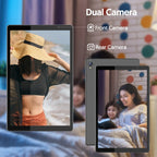 10-Zoll-Tablet, Android 14, Quad-Core-Prozessor, 4 GB RAM (2 GB + 2 GB erweiterbar), 32 GB Speicher, Wi-Fi, Dual-Kameras, 6000 mAh
