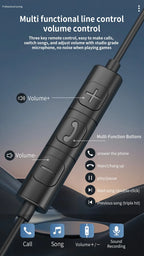 EARDECO TypeC/3.5mm Kabelgebundene Kopfhörer mit Mikrofon Lautstärkeregler Musik-Headset mit Bass Handy-Ohrhörer für Samsung Huawei Xiaomi
