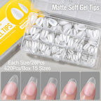 UR SUGAR 3tlg. Künstliche Nägel Set mit 420Stk. matten Soft Gel Tips Solid Glue Gel Entferner Schnelles Nagelverlängerungs-Kit Nagelpflege Starter-Set
