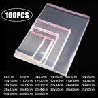 100 Stück OPP selbstklebende transparente Plastiktüte Kleidung Schmuck Verpackung Selbstklebende Keks-Bonbon-Verpackung Cellophan-Beutel