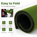 Golf-Schlagmatte, 1,5 m x 0,9 m Kunstrasen Golf-Übungsmatte mit 2 Golf-Gummi-Tees und 2 Ausrichthilfen, tragbar für Golf