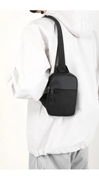 Men Waterproof Sling Chest Pack Fashion Small Black Crossbody Shoulder Zipper Bag Travel Workout Handbag Messanger Bag for Men