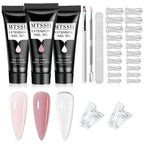 24-teiliges Set 20ml Poly Nail Extension Gel Kit Mini-UV-Lampe Versiegelung mit Basislack Überlack Professionelles Poly-UV-Nagelgel-Kit Starter-Kit
