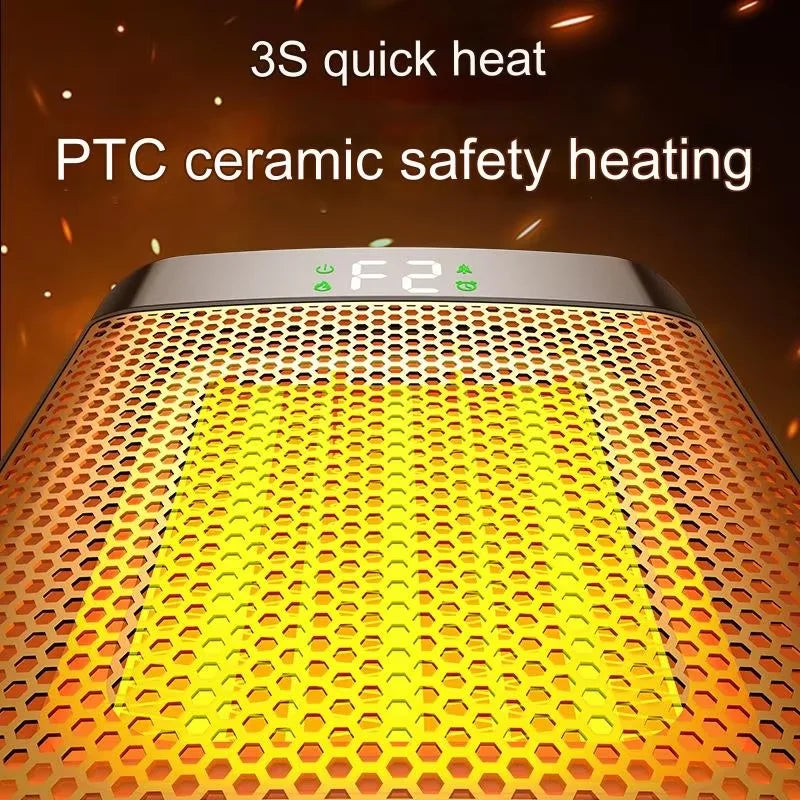 Tragbarer elektrischer Heizlüfter Tragbarer Desktop 1000W PTC Heizlüfter Warmluftgebläse für Haushalt Büro Mini Heizgerät