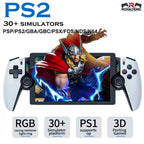 M28 Retro Handheld-Videospielkonsole, 7,1-Zoll-Bildschirm, über 30 Emulatoren für PS2/PS1/PSP, 3D-Dual-Analog-Sticks [God of War Klassiker