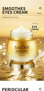 SADOER Retinol-Augencreme reduziert Augenringe und Falten, spendet Feuchtigkeit und strafft die Augenpartie, koreanisches Augenpflegeprodukt