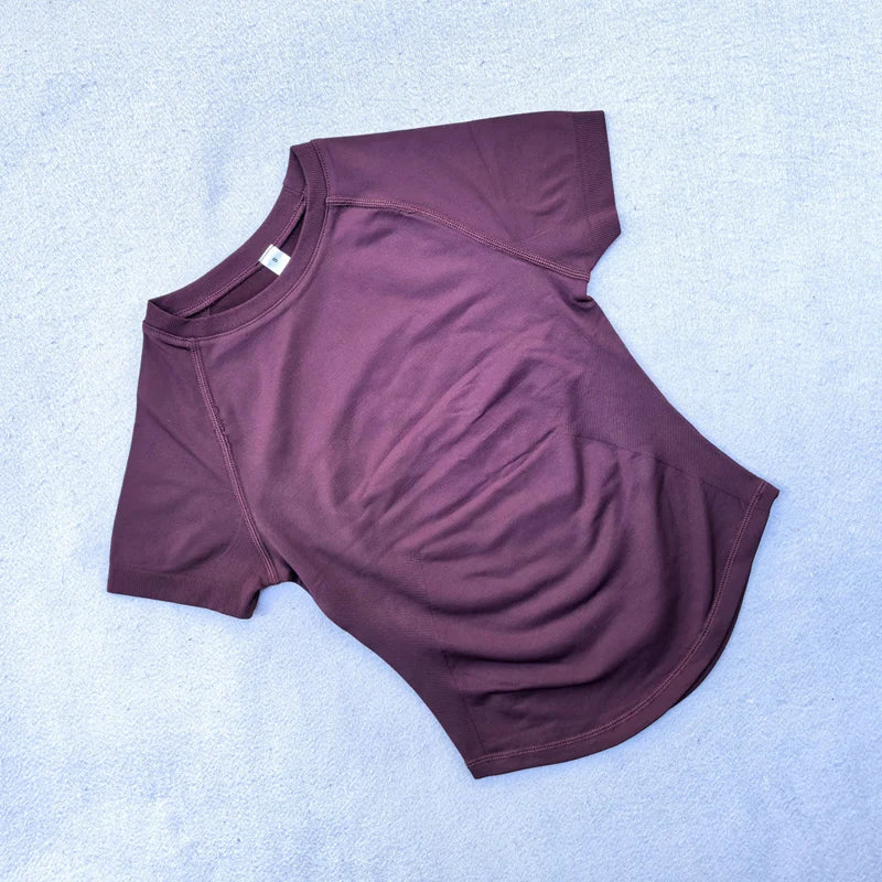 Df Impact Kurzarm-Top Damen Workout-Top Gym Crop Top Leichtes Yoga-Shirt Longline Sport-T-Shirt Fitness Activewear