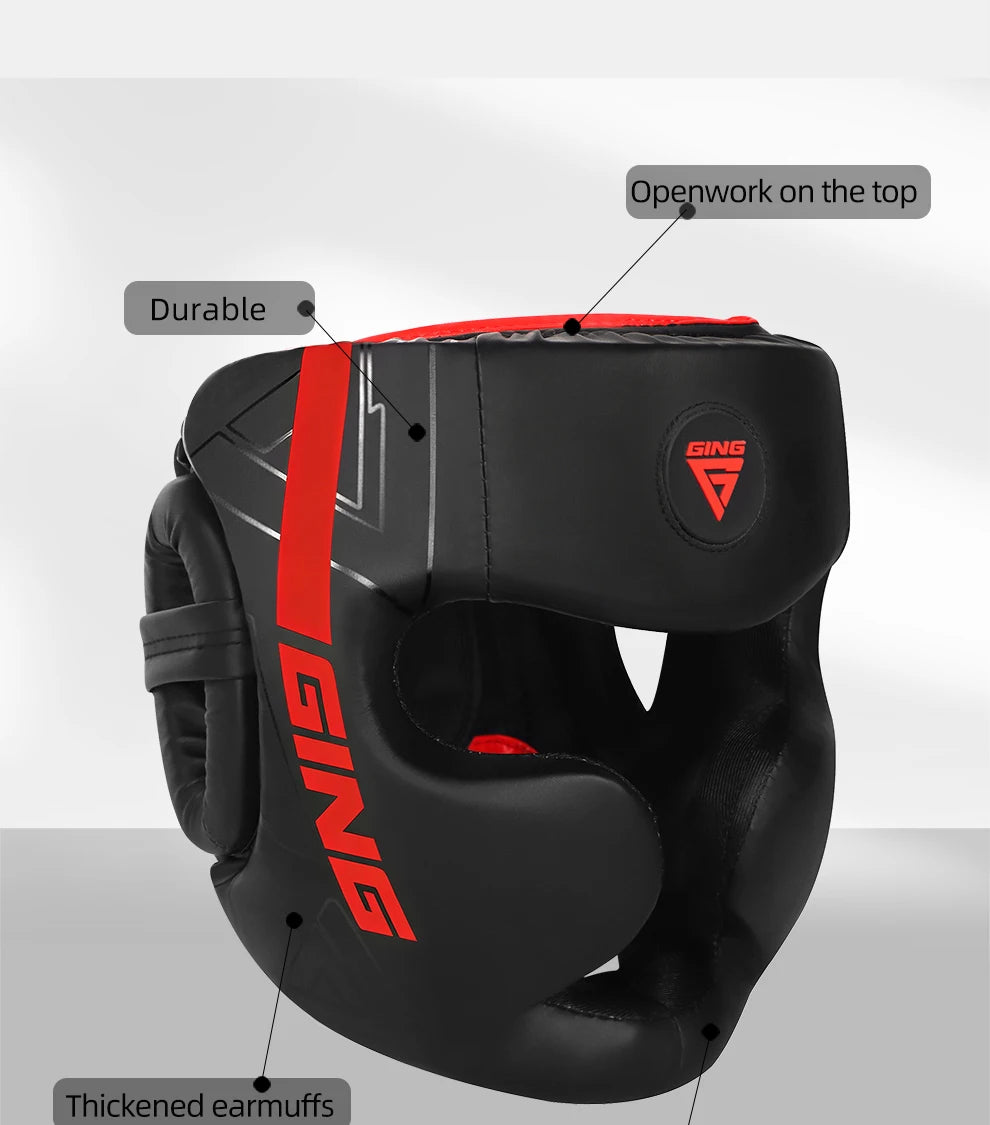 Boxhelm MMA Sicherheit Freikampf Kopfschutz Protektoren Erwachsene Kinder Training Kopfbedeckung Muay Thai Kickboxen Vollhelm