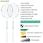 ALP ZJ2.0 Pro 4U 85g 100% Carbonfaser + Titanlegierung Badmintonschläger Ultraleichte Sportausrüstung Schläger Badmintontraining