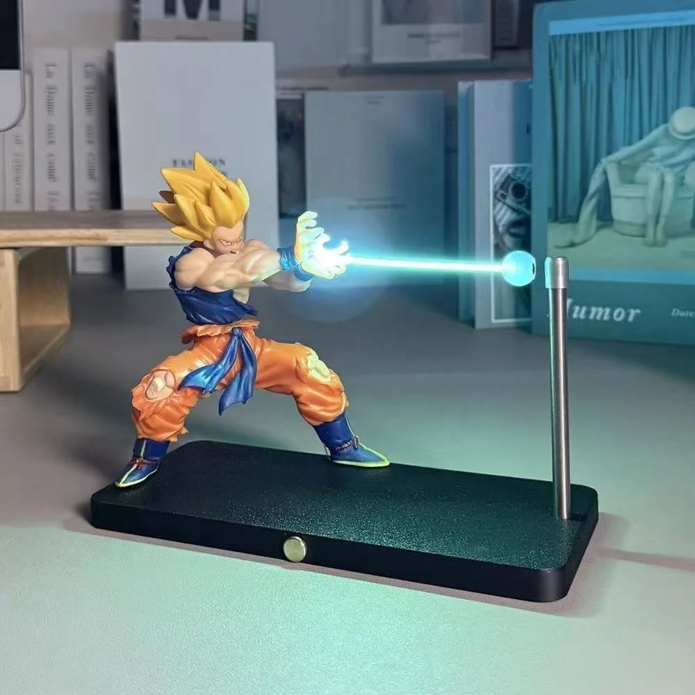DRAGON BALL Son Goku Kamehameha Nachtlampe Schreibtisch-Dekorationsmodell Nacht Anime umgebende Kinderspielzeuge Geburtstagsgeschenk