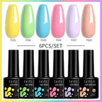 LILYCUTE 7ML 6PCS Neon Gel Nagellack Set fluoreszierend Farbwechsel Semi Permanent Soak Off Maniküre-Kit Nail Art Gel
