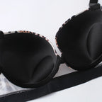 Buchstabe Strass Sport Leopard Sexy Dessous Set Geraffter Push Up Nahtloser BH Set Mode Spurenlose Dünne Fitness Unterwäsche