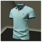 Sommer Herren-Poloshirt modisches Eisseide schnell trocknendes Kurzarm-T-Shirt einfarbig locker sitzendes Businesskragen-Oberteil