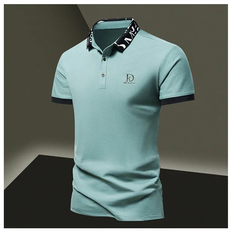 Sommer Herren-Poloshirt modisches Eisseide schnell trocknendes Kurzarm-T-Shirt einfarbig locker sitzendes Businesskragen-Oberteil