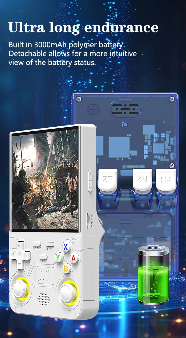 R36Ultra 4,0-Zoll Retro-Handheld-Spielkonsole 128 GB Tragbarer Videoplayer Open-Source-Linux-System zum Spielen