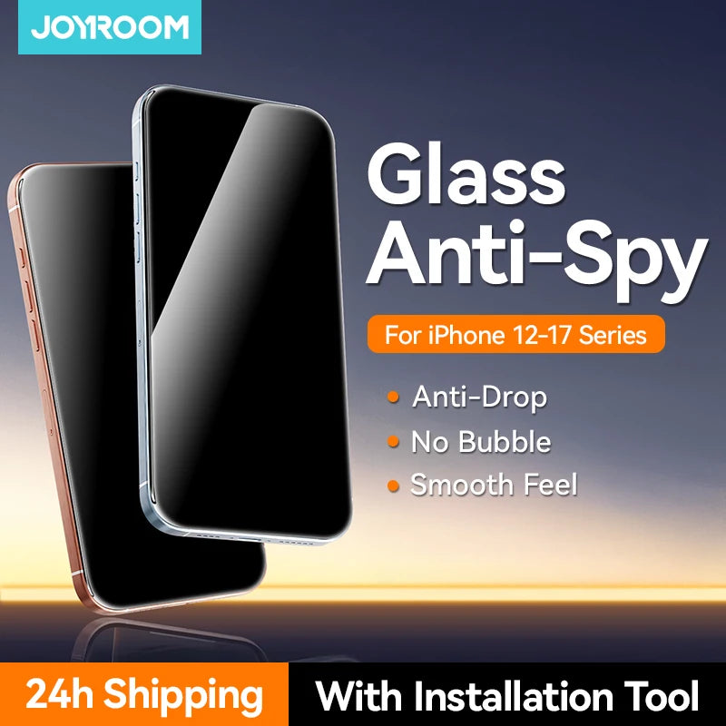 Joyroom 1/2 Stück Anti-Spionage-Glas für iPhone 17 16 15 14 Pro Max Glas für iPhone 17 16 15 14 13 12 Pro Max Blickschutzfolie