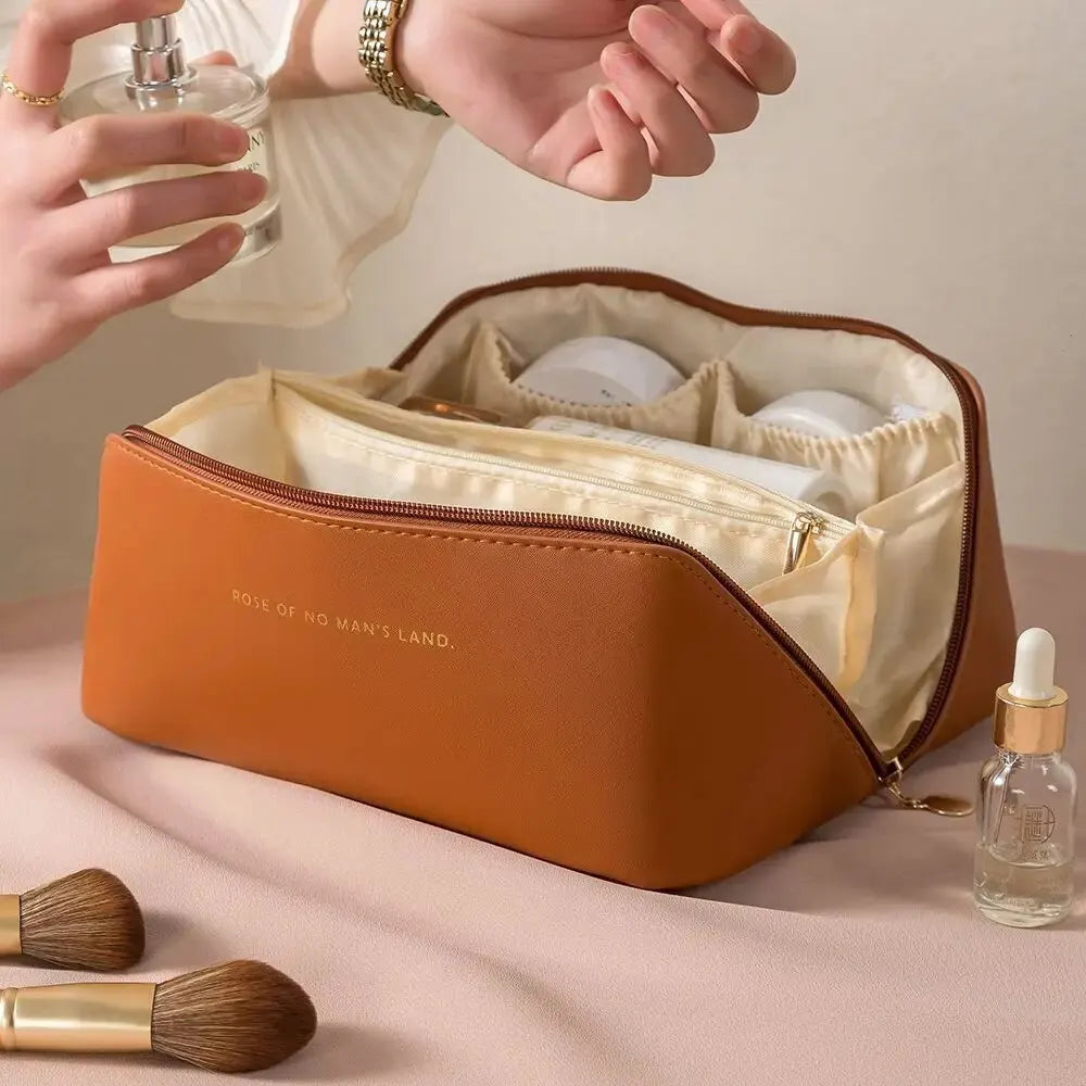 Schmink-Organizer, Kulturtasche für Frauen, Make-up-Etui, Aufbewahrungstasche, Luxus-Damenbox, Kosmetiktasche, Organizer-Tasche für Reisen mit Reißverschluss