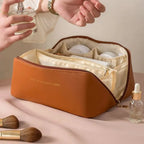 Schmink-Organizer, Kulturtasche für Frauen, Make-up-Etui, Aufbewahrungstasche, Luxus-Damenbox, Kosmetiktasche, Organizer-Tasche für Reisen mit Reißverschluss