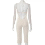 Avrilyaan Spitze Sieben-Punkte-Hose Bodycon Sexy Party Tiefer V-Ausschnitt Playsuits Damen Strampler Damen Jumpsuit 2025 Sommer Overalls