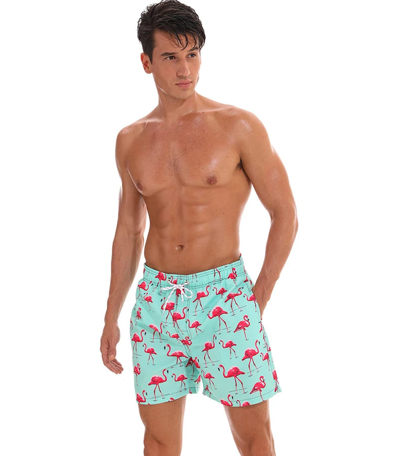 Escatch Schnelltrocknende Sommer Badeshorts für Herren, Beach Boardshorts, Badehosen für Männer, Schwimmhosen, Herren Sportbekleidung, Strandmode, Fitness Übergrößen