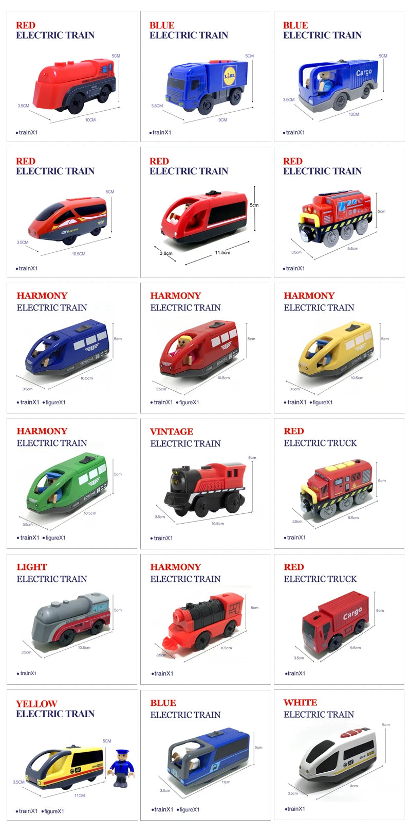 Elektrische Zuglokomotive Magnetisches Auto Druckguss-Modell Steckplatz passend für alle Marken Holzzugschienenbahn für Kinder Spielzeug W02