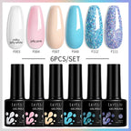 LILYCUTE 7ML 6PCS Neon Gel Nagellack Set fluoreszierend Farbwechsel Semi Permanent Soak Off Maniküre-Kit Nail Art Gel