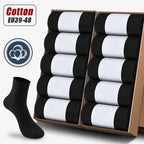20 Stück/Los Herren Socken aus reiner Baumwolle Übergröße Einfarbig Freizeit Business Lange Socken Atmungsaktive Weiche Herrensocken EU39-48