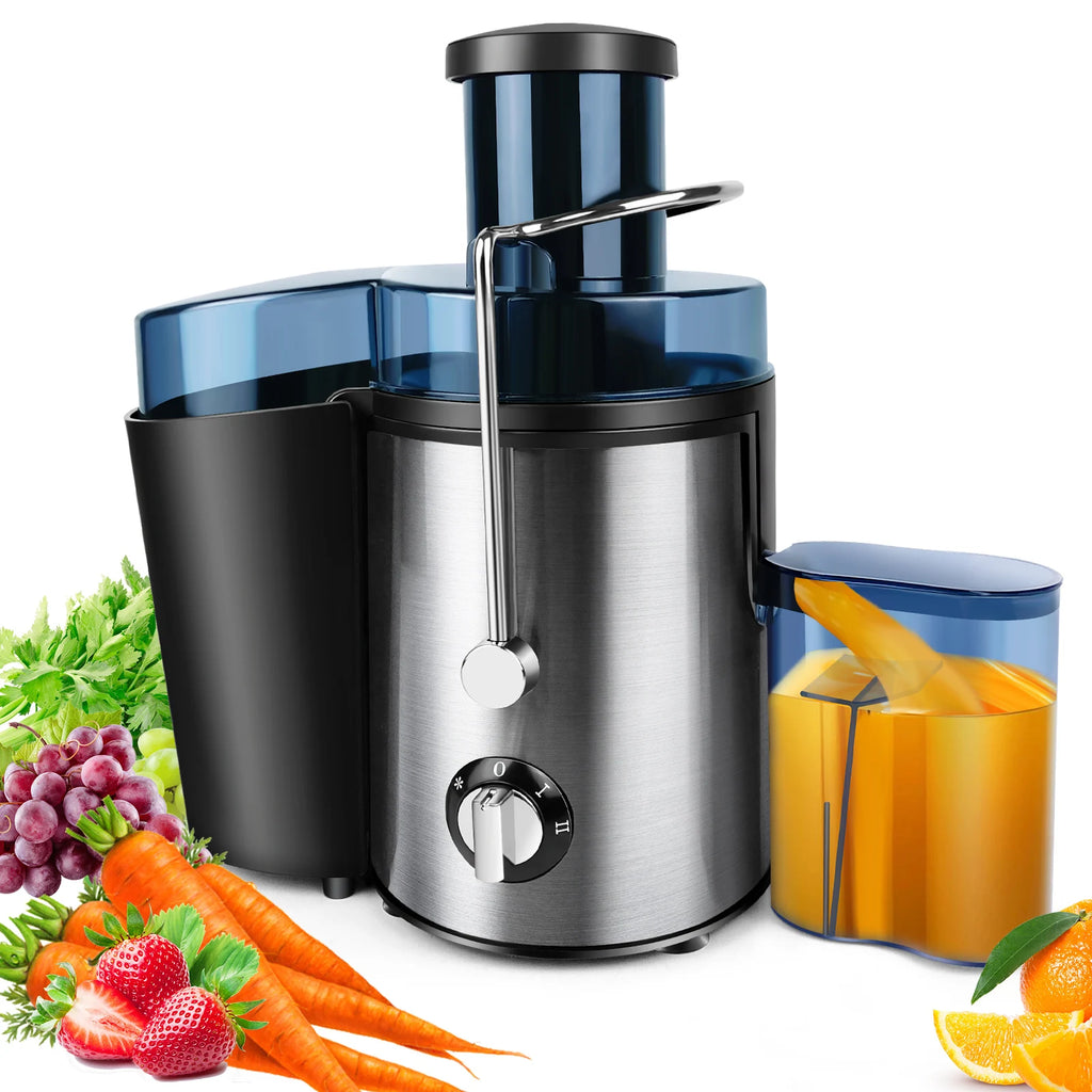 BRIEFNESS Entsafter Zentrifugalentsafter Ganze Früchte Gemüse 500W 65mm Weite Öffnung 2 Geschwindigkeiten 500ml Effizienter Saftbereiter