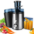 BRIEFNESS Entsafter Zentrifugalentsafter Ganze Früchte Gemüse 500W 65mm Weite Öffnung 2 Geschwindigkeiten 500ml Effizienter Saftbereiter