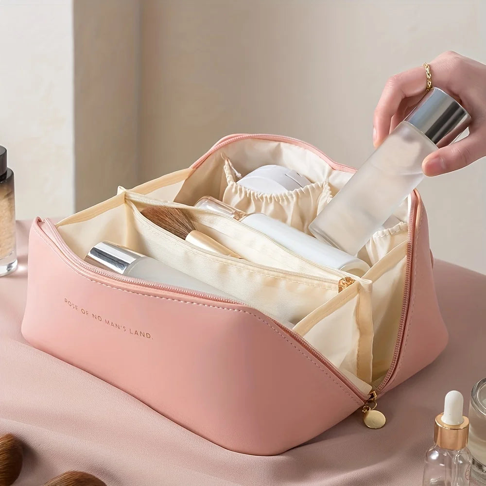 Schmink-Organizer, Kulturtasche für Frauen, Make-up-Etui, Aufbewahrungstasche, Luxus-Damenbox, Kosmetiktasche, Organizer-Tasche für Reisen mit Reißverschluss