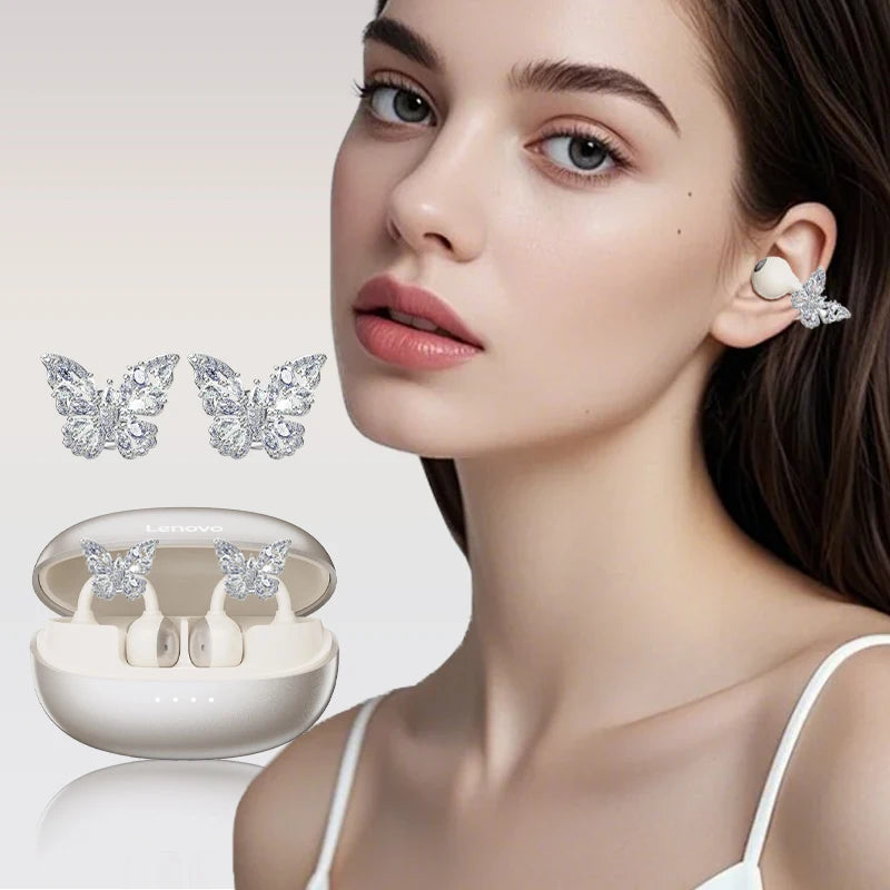 Lenovo LK6 Over-Ear Kabellose Bluetooth 5.4 Kopfhörer Klangqualität Rauschunterdrückung Ohrclip-Kopfhörer Lange Ausdauer Headsets