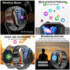 LIGE Neue 2,2-Zoll 3D Gebogenes Display Smartwatch Mit LED-Licht Thermometer Gesundheitsmonitor Smartwatch BT Anruf Sport Fitness Uhr