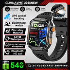 2025Neue GPS Smartwatch für Xiaomi IOS Militärkompass Taschenlampe Smartwatch Herren 10ATM Wasserdicht 100+Sportmodi BT Anruf Uhr