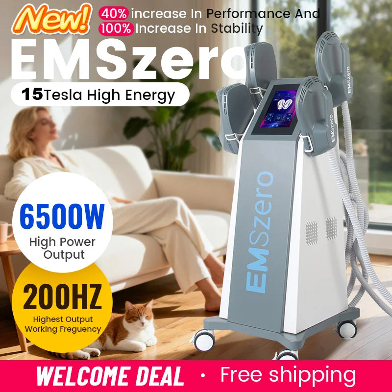 EMSZERO 6500W 200HZ Elektromagnetischer Lifter Muskelstimulator Gewichtsverlust Körperformung Massagegerät