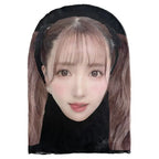 3D realistische japanische weibliche Star-Gesichtsmaske Neuheit Cosplay Kopfbedeckung Atmungsaktive Sturmhaube für Live-Stream Streichparty Halloween