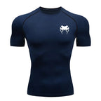 Herren Kompressionsshirt Kurzarm Langarm Schnelltrocknend | Allseason Workout Top für Fitnessstudio Laufen Fitness UV-Schutz
