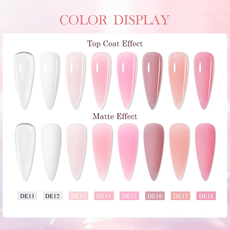 24-teiliges Set 20ml Poly Nail Extension Gel Kit Mini-UV-Lampe Versiegelung mit Basislack Überlack Professionelles Poly-UV-Nagelgel-Kit Starter-Kit