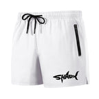Hai-Grafik Herren Badeshorts Sommer Lässige Strandshorts mit Netzfutter Reißverschlusstaschen Schnell trocknende Badehose
