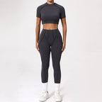 Nahtlose Yoga-Sets Sport-Fitness Hochbund-Hüfthebe-Formhose Rückenfreier BH-Anzug Workout-Gym-Leggings-Sets für Damen