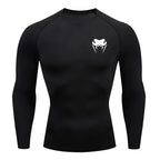 Herren Kompressionsshirt Kurzarm Langarm Schnelltrocknend | Allseason Workout Top für Fitnessstudio Laufen Fitness UV-Schutz