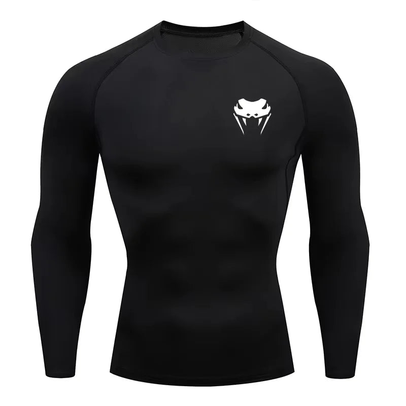 Herren Kompressionsshirt Kurzarm Langarm Schnelltrocknend | Allseason Workout Top für Fitnessstudio Laufen Fitness UV-Schutz