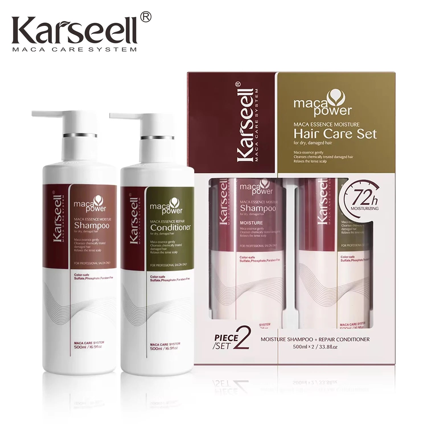 Karseell Kollagen Haarkur, Reparatur-Spülung, Shampoo und Conditioner für trockenes, strapaziertes Haar, alle Haartypen, Haarpflege-Geschenk Hauptbild